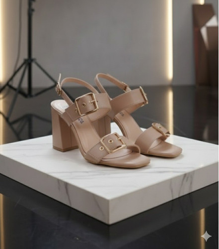 صندل مجلسی دو سگگ پاشنه 7 سانت نسکافه ای