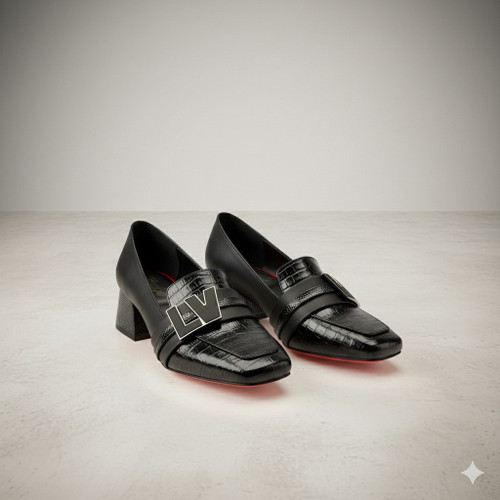 کفش کالج LV رویه ورنی 3 سانت خوکی