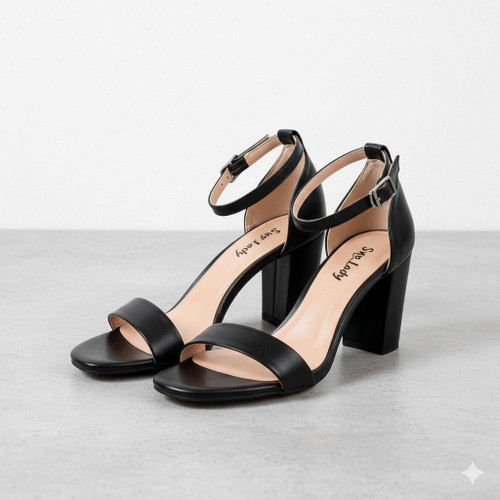 صندل رومی 7 سانت پاشنه پهن مربعی تک بند