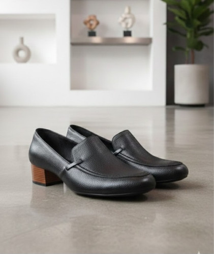 کفش کالج پاشنه چوبی مشکی 3 سانت اداری